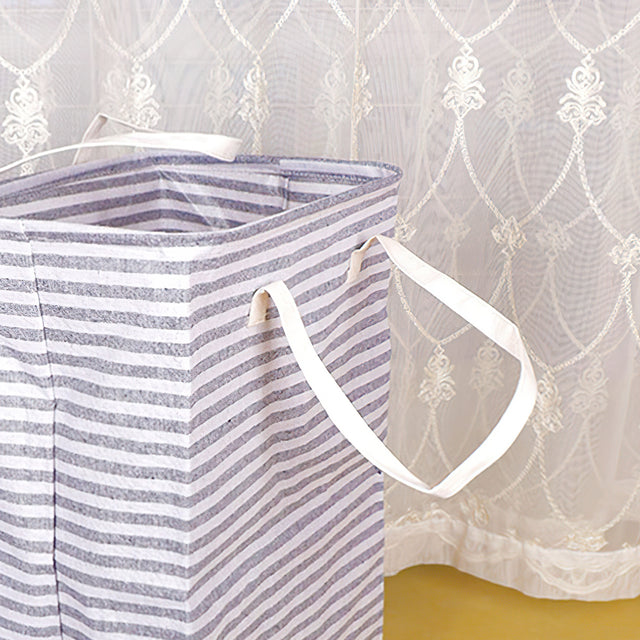 large foldable laundry basket with easy carry handles details