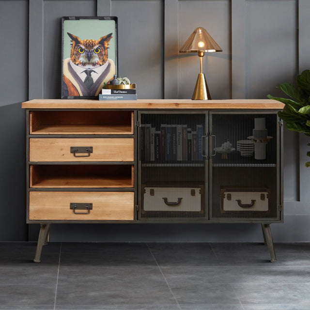 large vintage black serving tray with handles in the living room