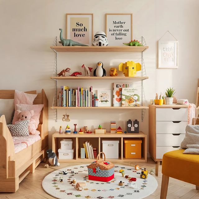 large wicker woven picnic basket with lid and handle in the bedroom
