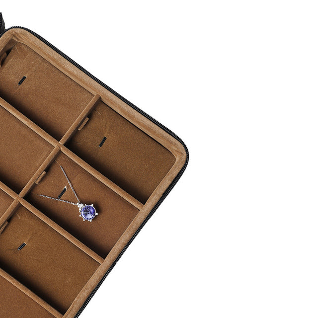 leather jewelry storage box details