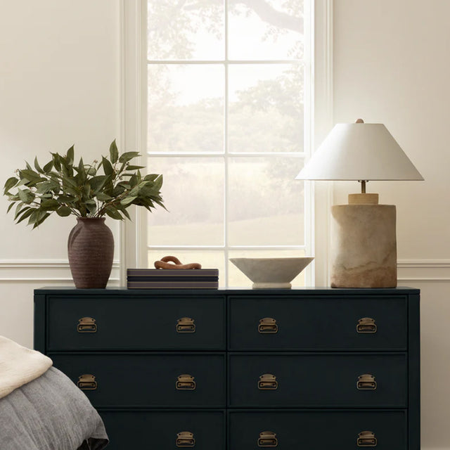 leather jewelry storage box on cabinet