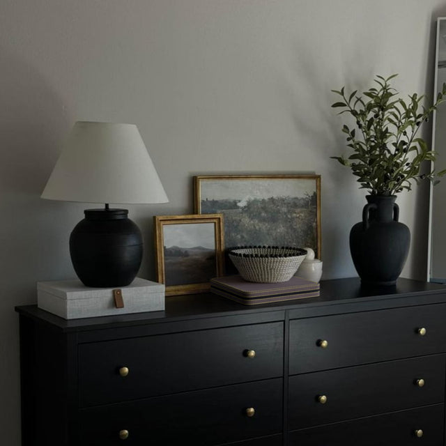 leather jewelry storage box on cabinet