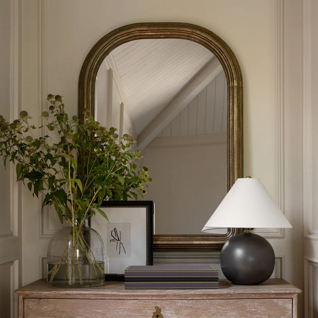 leather jewelry storage box on dressing table