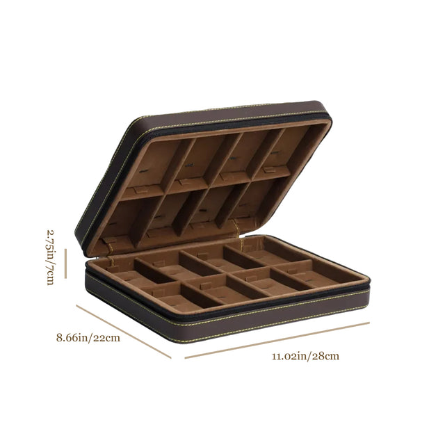 leather jewelry storage box size chart