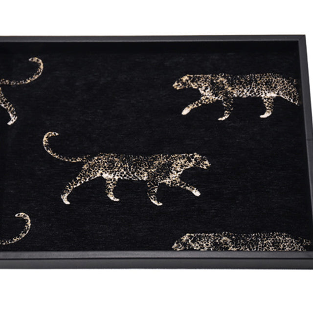 leopard print leather tray details