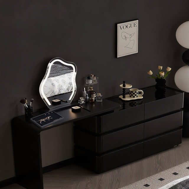 leopard print leather tray on the dressing table