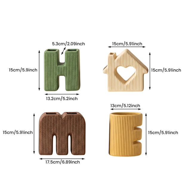letter vases dimensions guide four shapes
