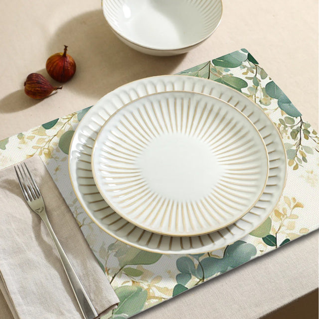 linen eucalyptus leaves placemats