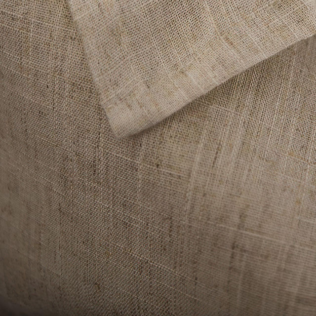 linen plain khaki tablecloth with lace trimming details