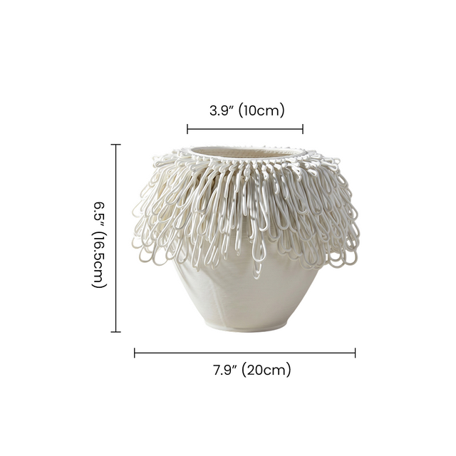 loop fringe ceramic vase dimensions size chart