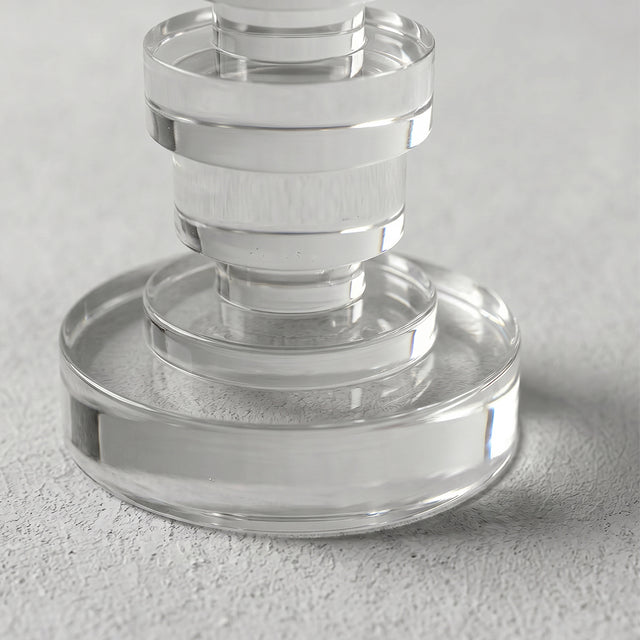 macro shot of crystal candle holder base
