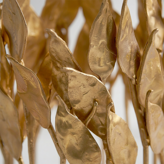 macro shot of gold leaf cage details