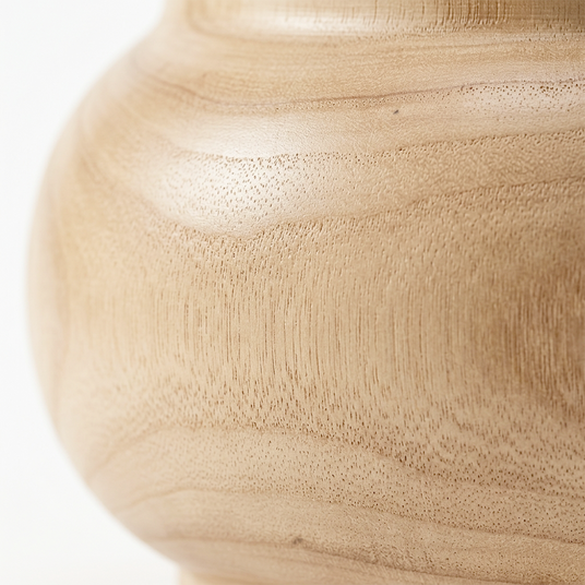 macro shot of wooden vase texture grain