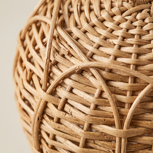 macro shot of woven wicker texture details