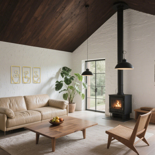 metal coffee mug wall decor on white wall