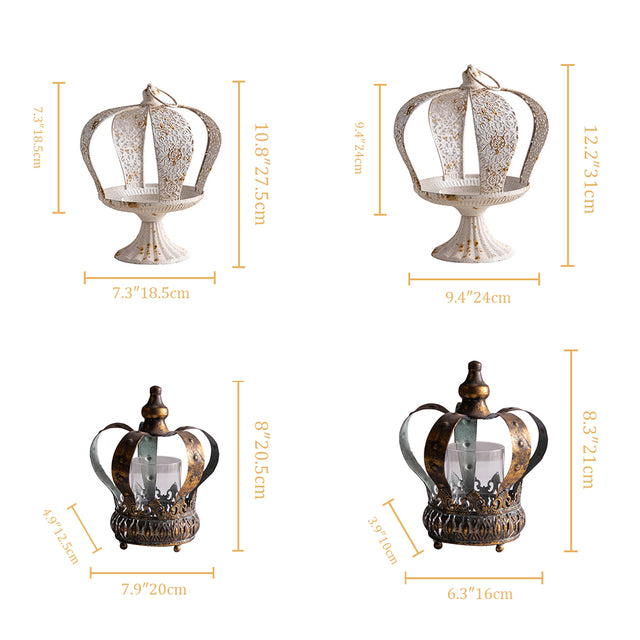 metal crown hurricane candle holder size chart