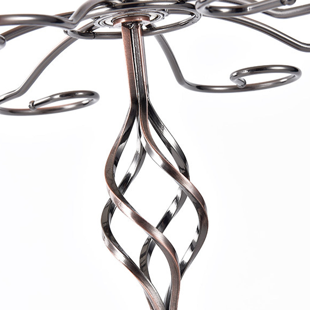 metal hanging wine glass rack with 6 hooks details 05301