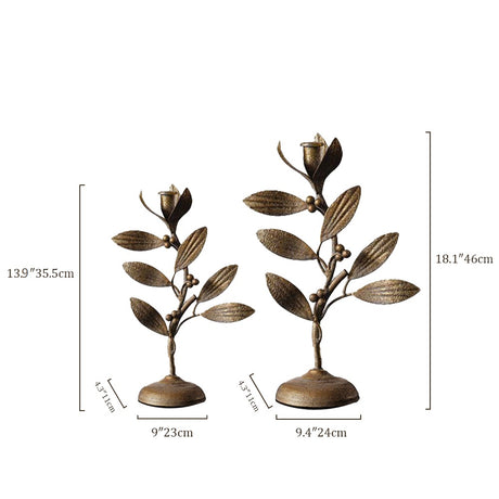metal leaf candle holder size chart