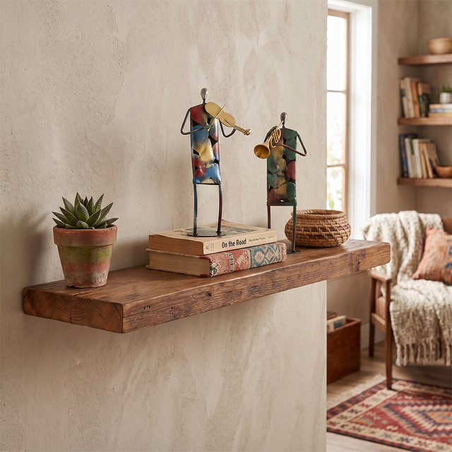 metal musician figurines on wooden shelf books