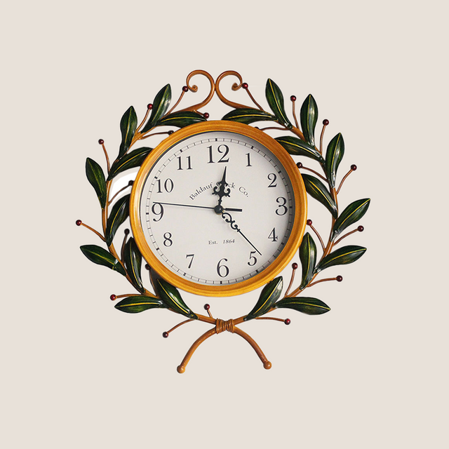 metal-olive-branch-wall-clock