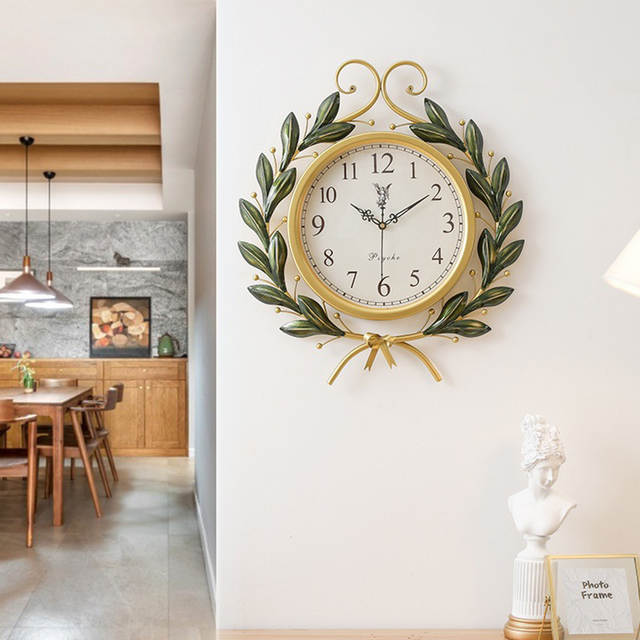 metal-olive-branch-wall-clock-scene
