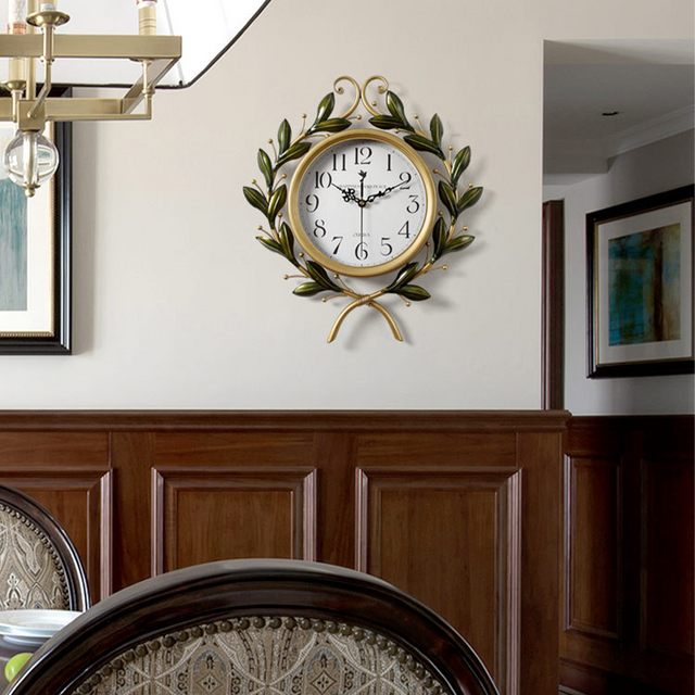 metal-olive-branch-wall-clock-scene