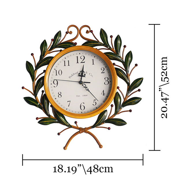 metal-olive-branch-wall-clock-size-chart