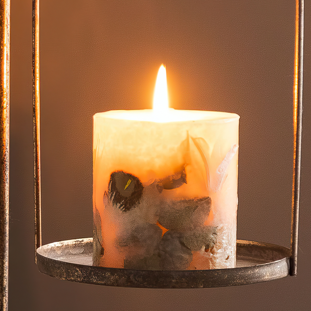 metal pillar candle holder details