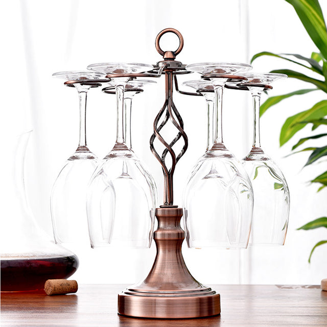 metal wine glass rack hanging 6 goblets