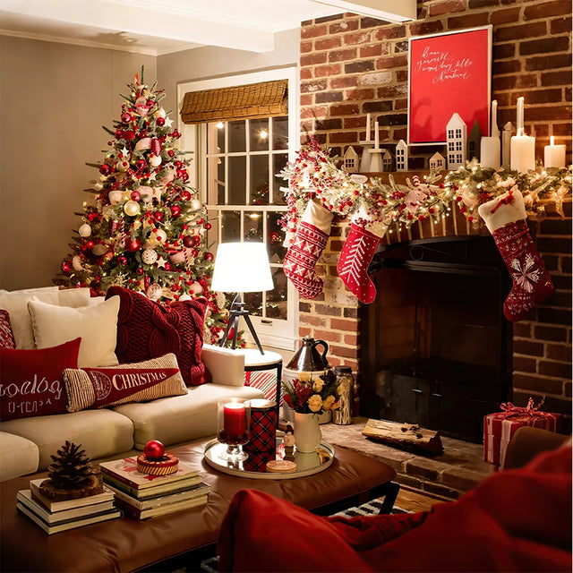 mini aluminum tea storage canister with christmas decor