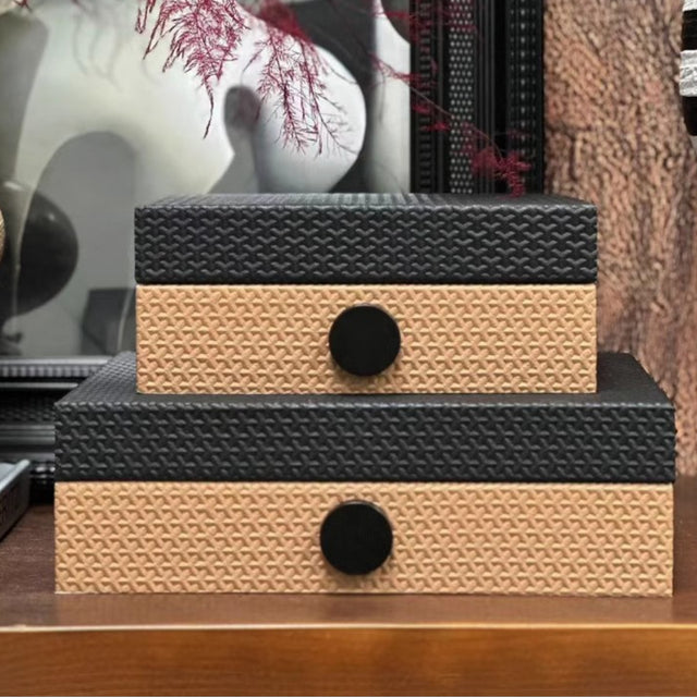 minimalist windmill patterned decorative storage box set details