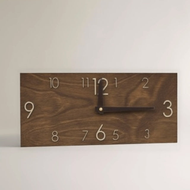 minimalist wooden rectangular digital wall clock