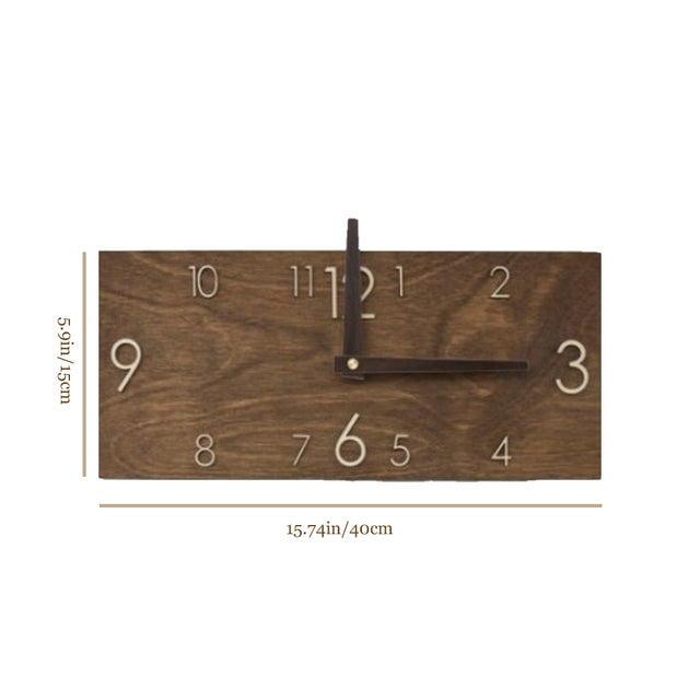 minimalist wooden rectangular digital wall clock size chart