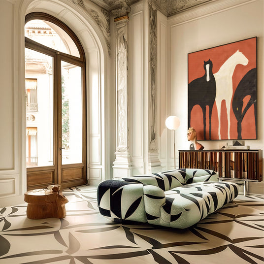 modern horse canvas art print as wall decor