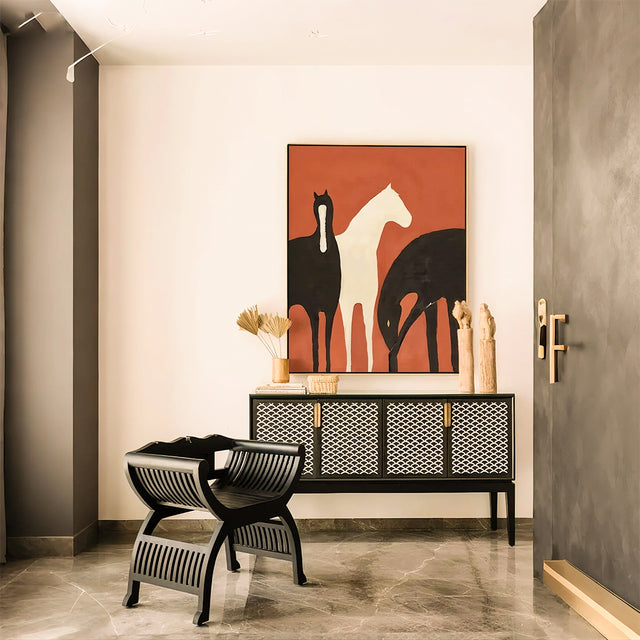 modern horse canvas art print hang on wall