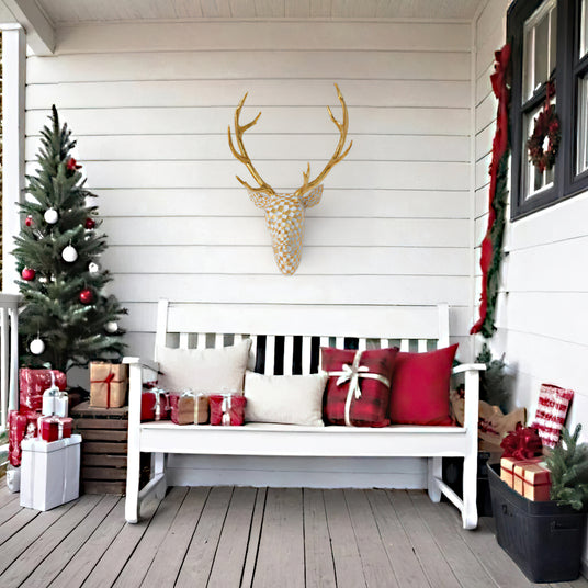 modern luxury deer head wall art outdoor