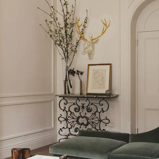 modern luxury deer head wall art with decorative picture