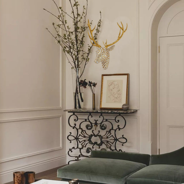 modern luxury deer head wall art with decorative picture