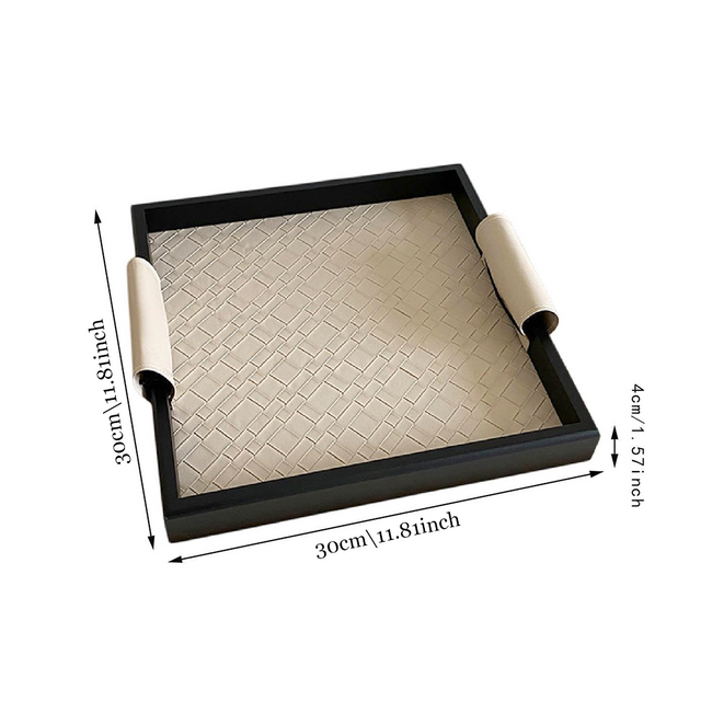 modern-luxury-woven-leather-and-wooden-square-tray-with-handles-size-0715
