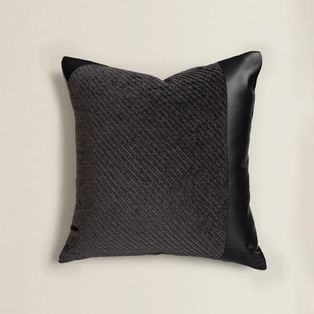 modern minimalist dark gray throw pillow