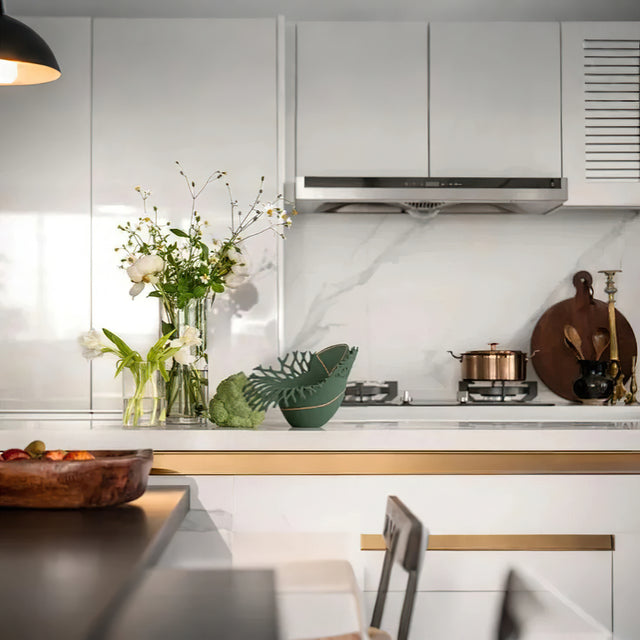 modern minimalist resin fruit bowl in the kitchen