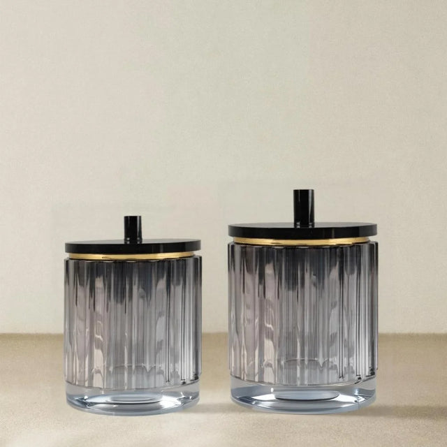 modern minimalist round crystal storage jar collection