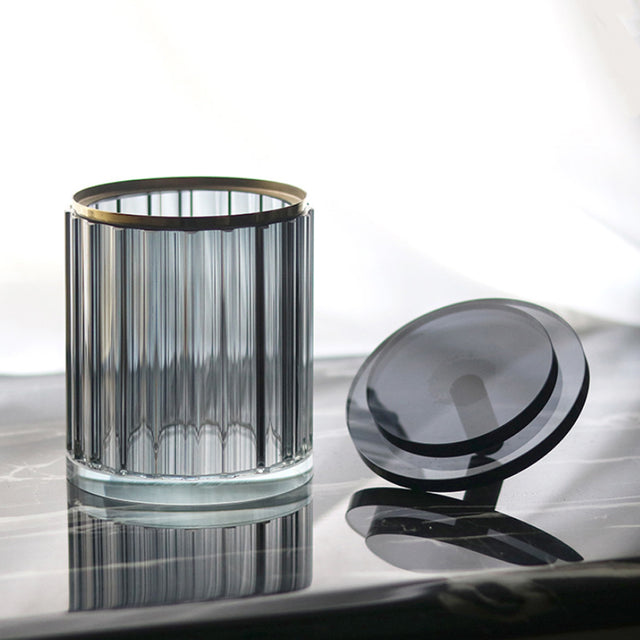 modern minimalist round crystal storage jar details