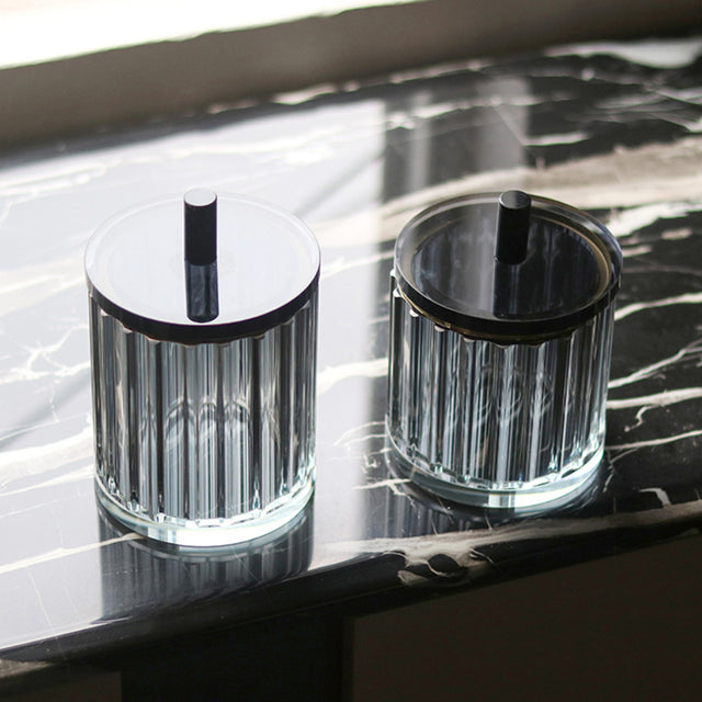 modern minimalist round crystal storage jar details
