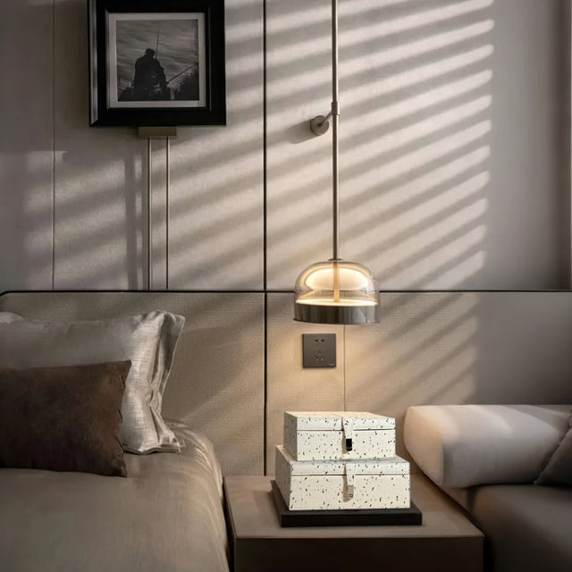 modern pony hair jewelry box with leather trim in the bedroom