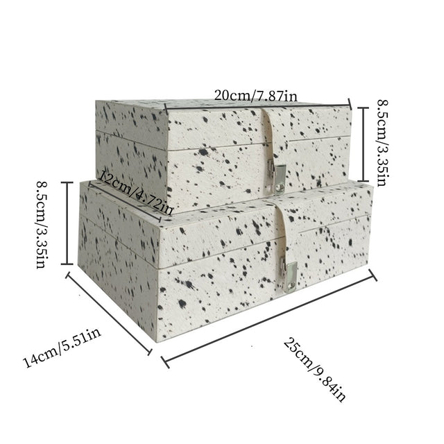 modern pony hair jewelry box with leather trim size chart