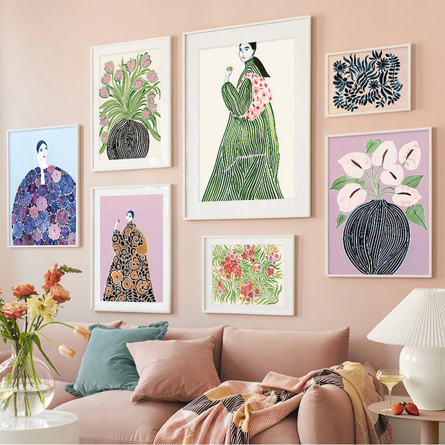 morandi canvas wall decorative painting above the sofa