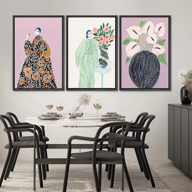 morandi canvas wall decorative painting in the dining room