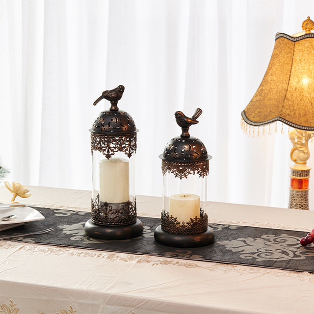 moroccan style ironwork perfumed candle holder on the table