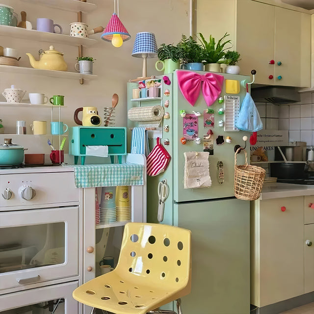 mushroom refrigerator magnet stuck on the fridge